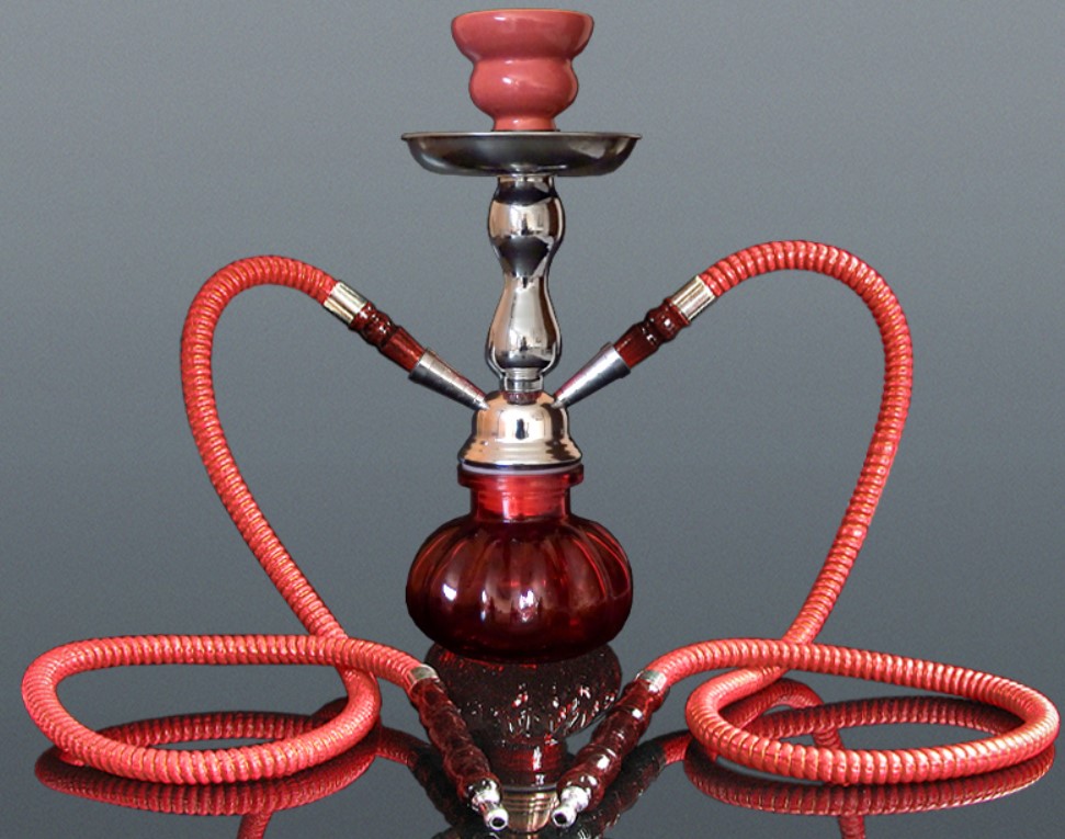 Hookah kisméretű piros színű shisha - 2 csöves